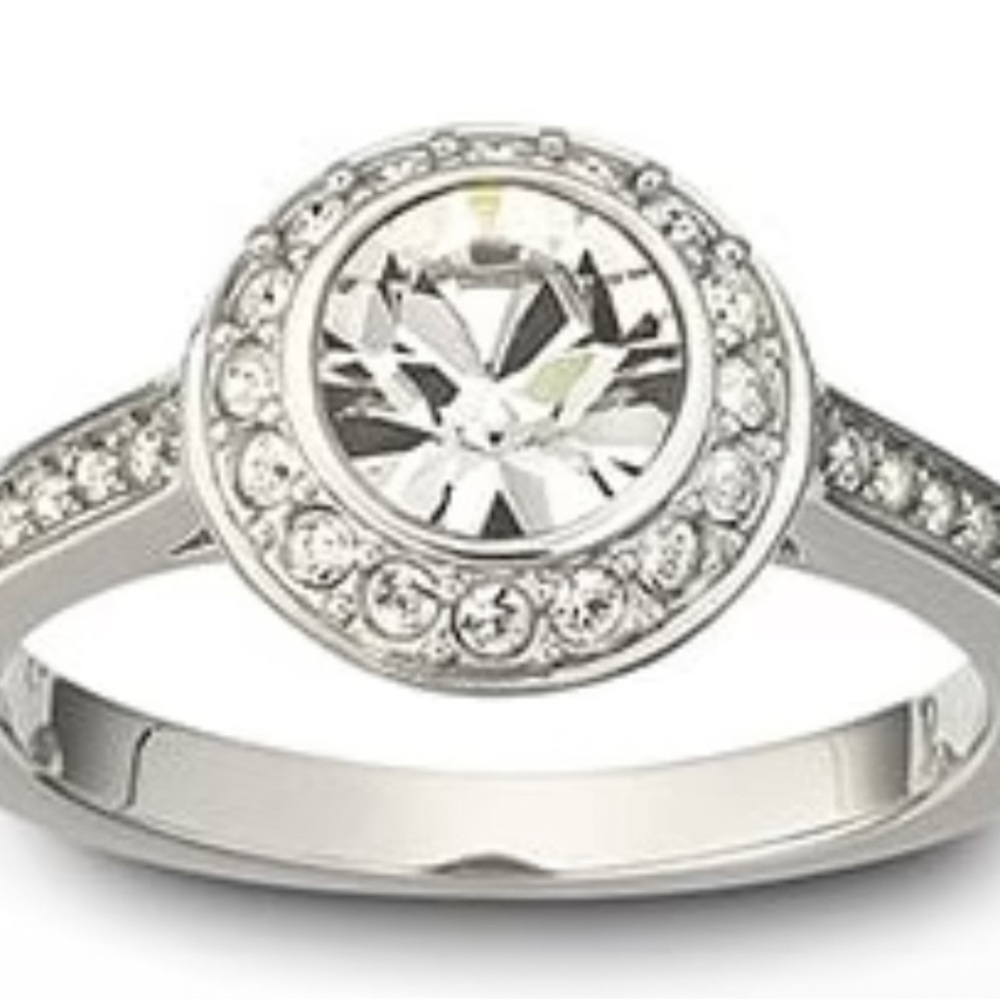 Swarovski Silver Crystal Halo Ring